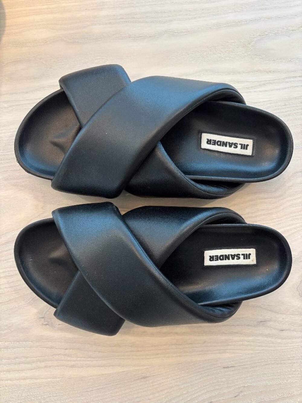 Jil Sander Crossover Strap Padded Sandals – Size 11